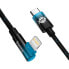 Kątowy kabel przewód Power Delivery z bocznym wtykiem USB-C Iphone Lightning 1m 20W niebieski