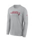 Фото #3 товара Men's Gray Arizona Cardinals Sideline Infograph Lock Up Performance Long Sleeve T-shirt