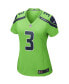 Фото #3 товара Women's Russell Wilson Neon Green Seattle Seahawks Alternate Game Jersey