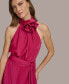 Фото #7 товара Women's Halter-Neck Sleeveless A-Line Midi Dress