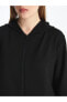LCWAIKIKI Classic Kapüşonlu Düz Oversize Kadın Fermuarlı Sweatshirt