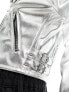 Фото #5 товара Bershka metallic biker jacket in silver