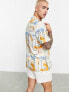 ASOS DESIGN relaxed revere shirt in vintage inspired abstract print