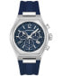 Фото #1 товара Часы Salvatore Ferragamo Swiss Tonneau Blue Silicone Strap Watch 42mm