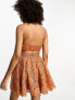 ASOS DESIGN lace collar mini dress with open back detail in rust