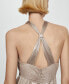 ფოტო #4 პროდუქტის Women's Pleated Halter Neck Dress