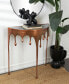 Aluminum Drip Console Table with Melting Designed Legs and Shaded Glass Top, 36" x 14" x 32"