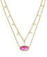 ფოტო #1 პროდუქტის 14k Gold-Plated Imitation Pearl & Stone 19" Adjustable Layered Pendant Necklace