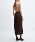 ფოტო #3 პროდუქტის Women's Leather-Effect Halter Dress