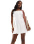 Фото #1 товара In The Style cami drop waist dress with pleated hem in white