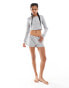 Monki – Baumwoll-Shorts aus Pointelle-Jersey in meliertem Grau, Kombiteil Grau Meliert, 2XS - EU 32 - фото #1