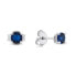 Silver stud earrings with blue zircons EA598WB