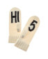 Hannah Rose Hi-5 Intarsia Cashmere Mittens Women's White