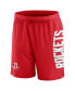 ფოტო #3 პროდუქტის Men's Red Houston Rockets Post Up Mesh Shorts