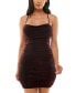 ფოტო #1 პროდუქტის Juniors' Glitter-Knit Cowlneck Mini Dress