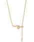 Фото #2 товара Lucky Brand gold-Tone Snake 24" Adjustable Lariat Necklace