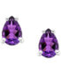 ფოტო #4 პროდუქტის Amethyst Pear Stud Earrings (3/4 ct. t.w.) in 14k Gold