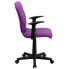 Mid-Back Purple Quilted Vinyl Swivel Task Chair With Arms