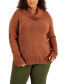 Фото #1 товара Plus Size Cowlneck Sweater, Created for Macy's
