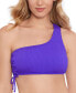 Фото #1 товара Juniors' One-Shoulder Side-Cinch Bikini Top, Created for Macy's