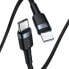 Фото #2 товара Wytrzymały nylonowy kabel przewód USB-C PD Iphone Lightning 18W QC3.0 1m czarny-szary