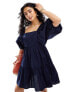 Фото #1 товара Nobody's Child Ruby balloon sleeve mini dress in navy