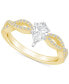 ფოტო #1 პროდუქტის Diamond Pear Twist Shank Engagement Ring (5/8 ct. t.w.) in 14k Gold