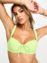 Фото #2 товара Boux Avenue amalfi eyelet balconette bikini top in lime