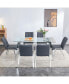 Glass Dining Set with 6 Grey Chairs