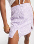 Фото #4 товара Glamorous Petite 90s mini shift skirt in lilac white floral