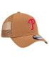 Фото #4 товара Men's Brown Philadelphia Phillies A-Frame Trucker 9FORTY Adjustable Hat