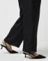 River Island plus satin pull on trouser in black