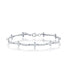 ფოტო #1 პროდუქტის Sterling Silver, Sideways Cross & CZ Bracelet - Gold Plated