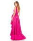 Women's Taffeta Hi-Low Ruffle Gown