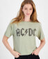 ფოტო #1 პროდუქტის Juniors' ACDC Cotton Crop Crewneck Tee