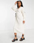 Only Petite knitted v neck maxi dress in cream