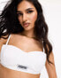 Фото #2 товара ASOS DESIGN Weekend Collective poplin bralet with woven label in white