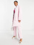 Фото #4 товара Miss Selfridge cargo pocket detail vinyl faux leather coat in pink co-ord