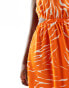 AX Paris sleeveless cut out midi dress in orange zebra print Blutorange, 34 - фото #3