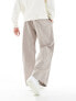 Jack & jones wide fit corduroy wide leg pants in beige