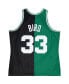 Фото #3 товара Men's Larry Bird Black, Kelly Green Boston Celtics Hardwood Classics 1985-86 Split Swingman Jersey