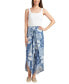 Juniors' Printed Asymmetrical-Cuff Tie-Front Wrap Pants