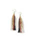 ფოტო #1 პროდუქტის Camielle Abstract Stripe Beaded Fringe Earrings Mixed Metallic