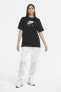 Фото #4 товара Air Boyfriend Top Short-sleeve Baskılı Nakışlı Bol Kesim Uzun Siyah Tişört