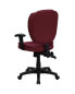 Фото #2 товара Mid-Back Burgundy Fabric Multifunction Ergonomic Swivel Task Chair With Adjustable Arms
