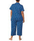 Фото #2 товара Plus Size 2-Pc. Printed Capri Pajamas Set