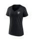 Women's Black Las Vegas Raiders Plus Size Mother's Day #1 Mom V-Neck T-shirt