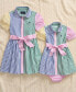 ფოტო #4 პროდუქტის Toddler and Little Girls Striped Cotton Fun Shirtdress