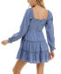 ფოტო #2 პროდუქტის Juniors' Emma Tiered Long-Sleeve Dress