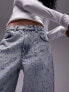 Topshop extreme ripped lowslung boyfriend jeans in bleach